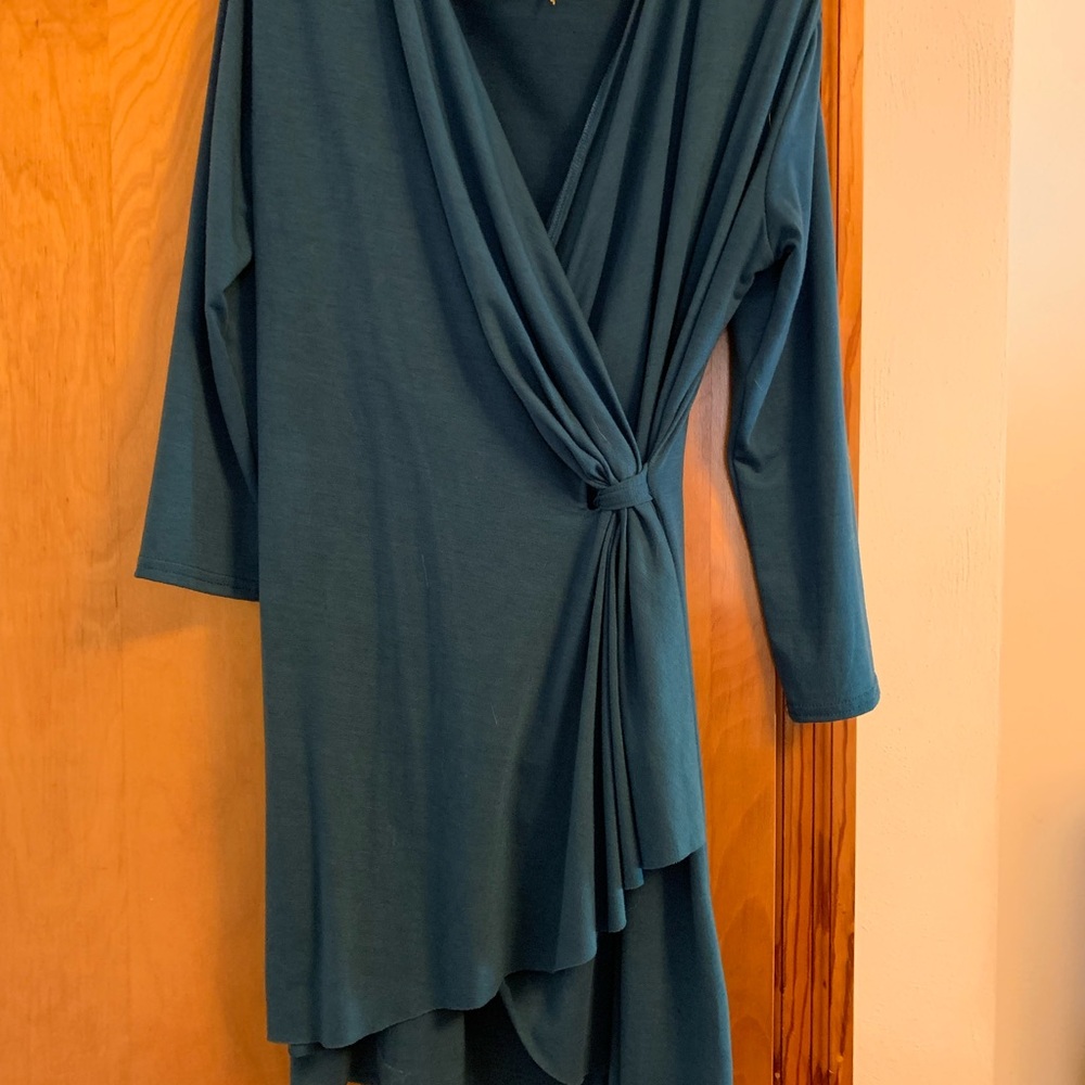 Elegant Teal Wrap Dress